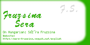 fruzsina sera business card